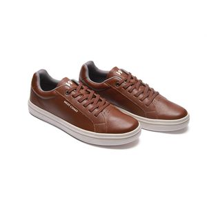 TENIS COURO WC 34 CAMEL/LIGHT GREY/GREY